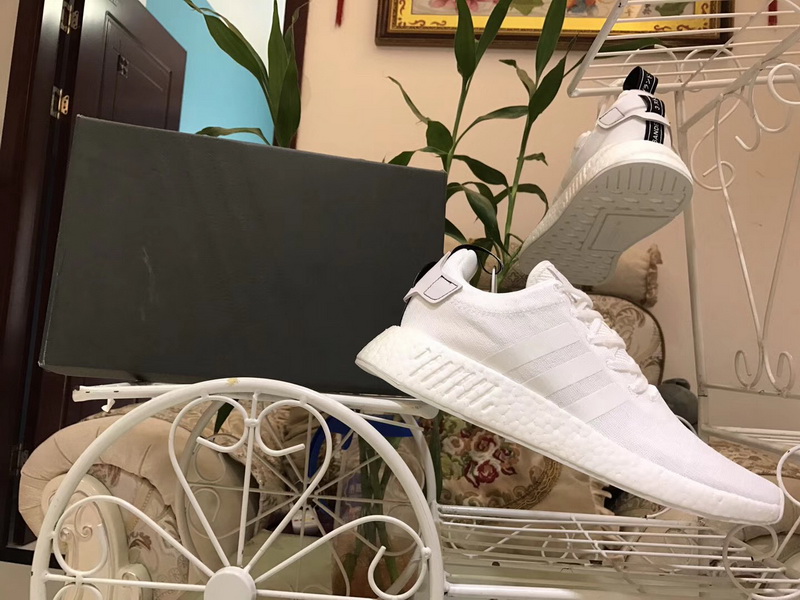 Autnentic Adidas NMD R2 Boost Pure White GS